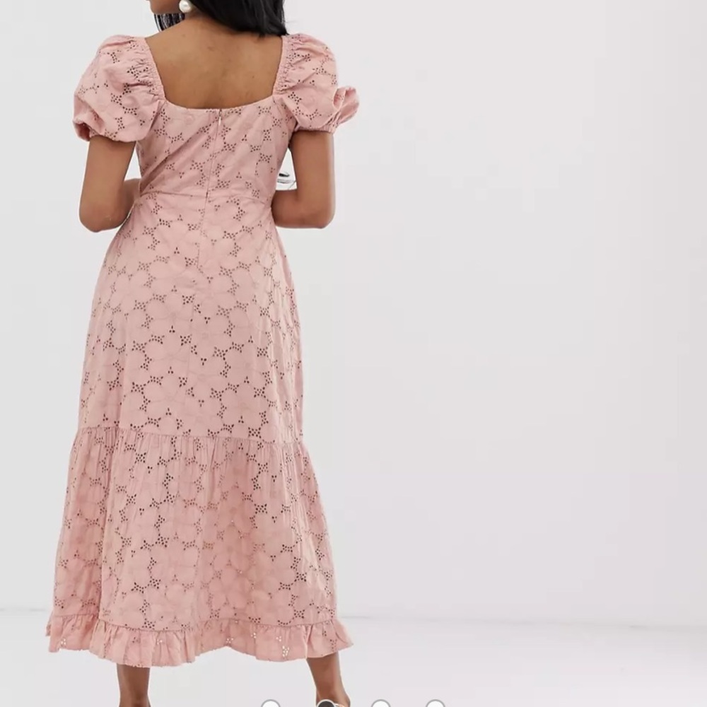 ASOS DESIGN broderie cottage core peasant maxi dress - Picture 2 of 12